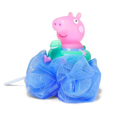 Novo Esponja Azul George Hora Do Banho Peppa Pig Dtc 4697 Esponja De Banho Infantil Magazine Luiza