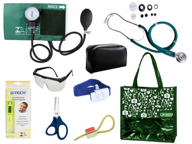 Novo Kit Aparelho De Pressão com Estetoscópio Rappaport Premium Completo - Verde Menor preço em Novo Kit Aparelho De Pressão com Estetoscópio Rappaport Premium Completo - Verde