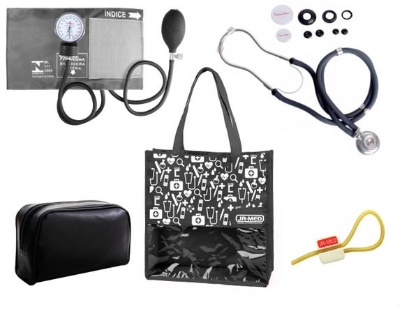 Novo Kit Aparelho de Pressão com Estetoscópio Rappaport Premium Grafite + Bolsa JRMED Menor preço em Novo Kit Aparelho de Pressão com Estetoscópio Rappaport Premium Grafite + Bolsa JRMED