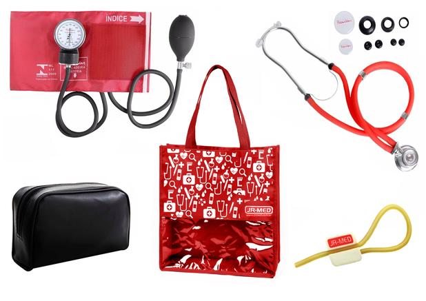 Novo Kit Aparelho de Pressão com Estetoscópio Rappaport Premium Vermelho + Bolsa JRMED Menor preço em Novo Kit Aparelho de Pressão com Estetoscópio Rappaport Premium Vermelho + Bolsa JRMED