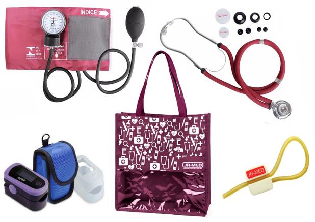 Novo Kit Enfermagem: Aparelho de Pressão com Estetoscópio Rappaport Vinho Premium + Oxímetro - G-Tech + Bolsa JRMED Menor preço em Novo Kit Enfermagem: Aparelho de Pressão com Estetoscópio Rappaport Vinho Premium + Oxímetro - G-Tech + Bolsa JRMED