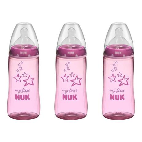 Nuk (PA7055-2G) My First S2 Mamadeira Girl 300ml (Kit C/03) Menor preço em Nuk (PA7055-2G) My First S2 Mamadeira Girl 300ml (Kit C/03)
