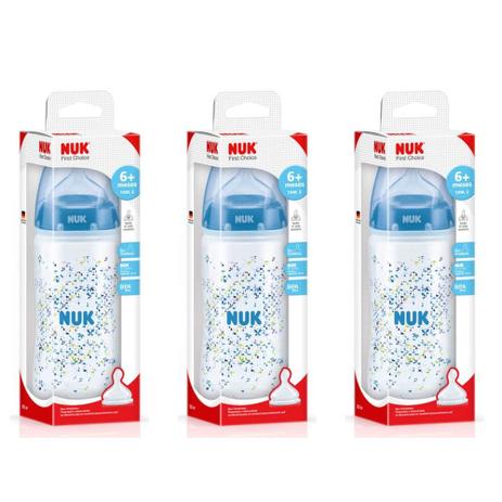 Nuk (PA7058-2B) First Choice Trend S2 Mamadeira Boys 300ml (Kit C/03) Menor preço em Nuk (PA7058-2B) First Choice Trend S2 Mamadeira Boys 300ml (Kit C/03)
