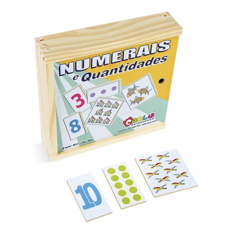Numerais E Quantidades Jogo Com 30 Peças Em Mdf - Carlu Menor preço em Numerais E Quantidades Jogo Com 30 Peças Em Mdf - Carlu