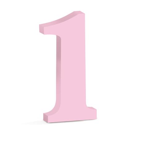 Numero 1 Madeira 15Cm Rosa Claro - Cromus Menor preço em Numero 1 Madeira 15Cm Rosa Claro - Cromus