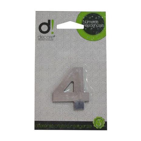 Número Alumínio Espelhado (Apto) 5cm - 4 - Decore Menor preço em Número Alumínio Espelhado (Apto) 5cm - 4 - Decore