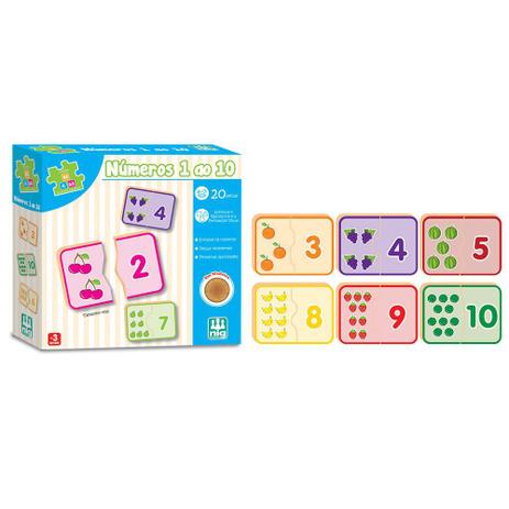 Números 1 ao 10 - 20 Peças - Nig - Nig brinquedos Menor preço em Números 1 ao 10 - 20 Peças - Nig - Nig brinquedos