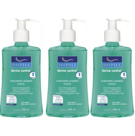 Nupill Derme Control Sabonete Líquido Rosto 200ml (Kit C/03) Menor preço em Nupill Derme Control Sabonete Líquido Rosto 200ml (Kit C/03)