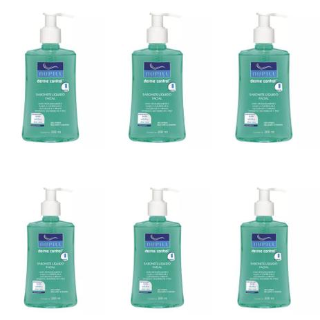 Nupill Derme Control Sabonete Líquido Rosto 200ml (Kit C/06) Menor preço em Nupill Derme Control Sabonete Líquido Rosto 200ml (Kit C/06)