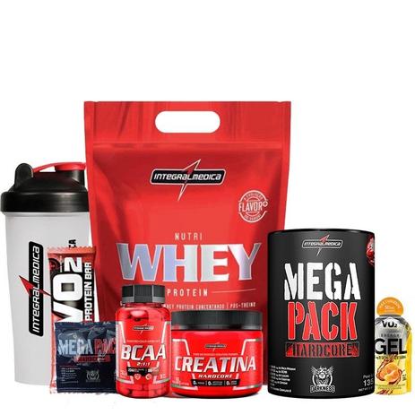 Nutri Whey + Mega Pack + Bcaa 2.1.1 + Creatina + Shakeira - Integral medica Menor preço em Nutri Whey + Mega Pack + Bcaa 2.1.1 + Creatina + Shakeira - Integral medica