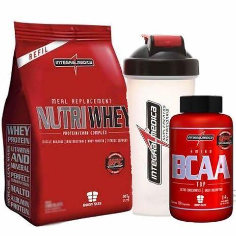 Nutri Whey Protein Refil 907g Choco + Amino BCAA TOP 120 caps + Coqueteleira 600ml - Integralmédica - Integralmedica Menor preço em Nutri Whey Protein Refil 907g Choco + Amino BCAA TOP 120 caps + Coqueteleira 600ml - Integralmédica - Integralmedica