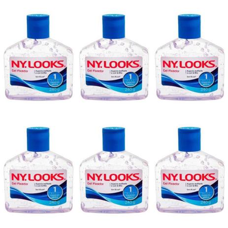 Ny Looks Fixação Média Gel Incolor 240g (Kit C/06) Menor preço em Ny Looks Fixação Média Gel Incolor 240g (Kit C/06)