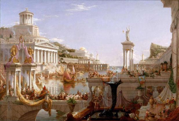O Curso do Império - Auge - Thomas Cole - Tela 60x88 Para Quadro - Santhatela é boa?