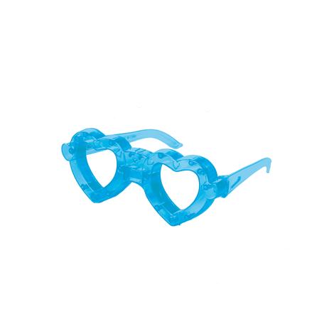 Menor preço em Óculos Acessório Carnaval Com Luz LED Coração Azul Claro - Cromus