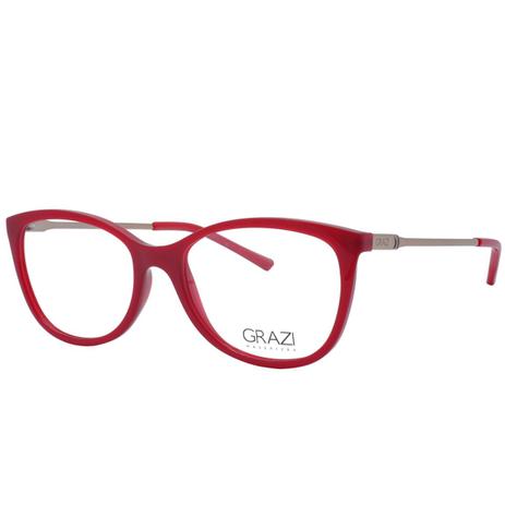 Óculos de Grau Grazi Feminino GZ3033 E808 - Acetato Vermelho e Metal Bronze - Grazi massafera Menor preço em Óculos de Grau Grazi Feminino GZ3033 E808 - Acetato Vermelho e Metal Bronze - Grazi massafera