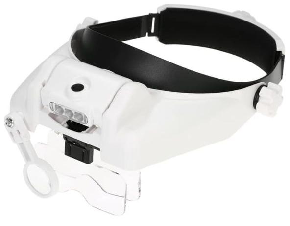 Oculos Lupa 5 Lentes MG81000G 3 LED Headband Branco - Magnifier Menor preço em Oculos Lupa 5 Lentes MG81000G 3 LED Headband Branco - Magnifier