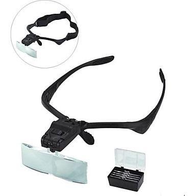Oculos lupa de cabeca pala com 5 lentes de aumento e iluminacao dupla de led - Makeda Menor preço em Oculos lupa de cabeca pala com 5 lentes de aumento e iluminacao dupla de led - Makeda