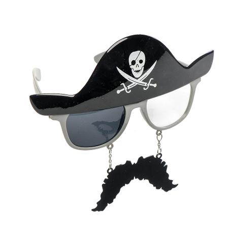 Menor preço em Óculos Pirata Com Bigode Acessório Fantasia Carnaval Preto - Cromus