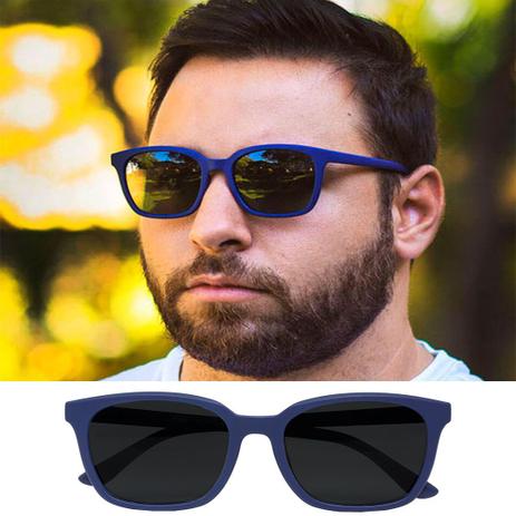 Oculos Solar Masculino Flexivel Quadrado Azul 717 - IZAKER Menor preço em Oculos Solar Masculino Flexivel Quadrado Azul 717 - IZAKER