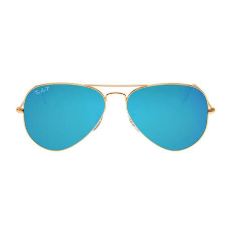 Óculos Solar Ray Ban Rb3025 Aviador 58 - Dourado Fosco / Azul Espelhado- 112/4l Menor preço em Óculos Solar Ray Ban Rb3025 Aviador 58 - Dourado Fosco / Azul Espelhado- 112/4l