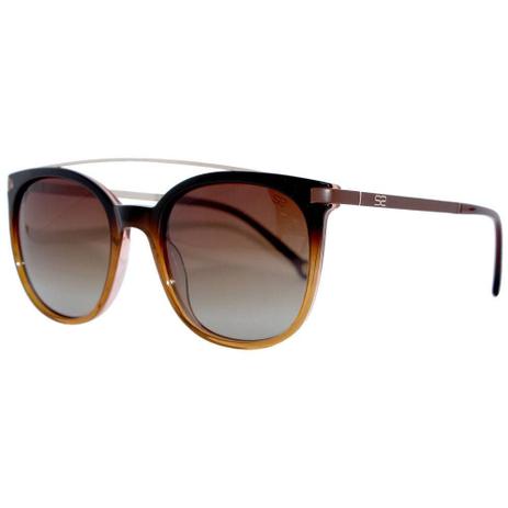 Óculos Solar Sabrina Sato Modelo SS411 Acetato Marrom Haste Metal Lente Polarizada Medidas 53-12-142 Menor preço em Óculos Solar Sabrina Sato Modelo SS411 Acetato Marrom Haste Metal Lente Polarizada Medidas 53-12-142