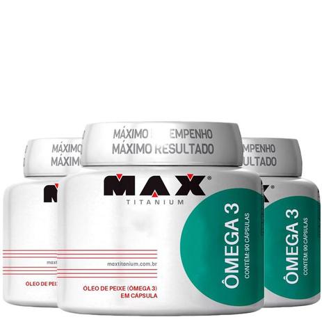 Oferta Pacote com 3X Ômega 3 90 Cápsulas - Max titanium Menor preço em Oferta Pacote com 3X Ômega 3 90 Cápsulas - Max titanium