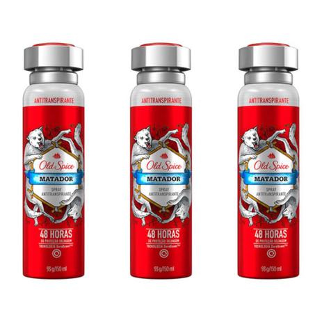 Menor preço em Old Spice Matador Desodorante Aerosol 150ml (Kit C/03)