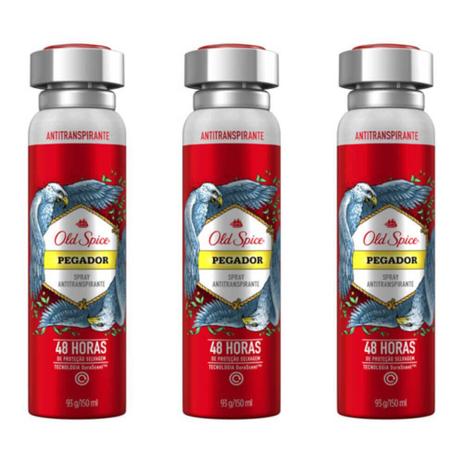 Old Spice Pegador Desodorante Aerosol Antitranspirante 150ml (Kit C/03) Menor preço em Old Spice Pegador Desodorante Aerosol Antitranspirante 150ml (Kit C/03)