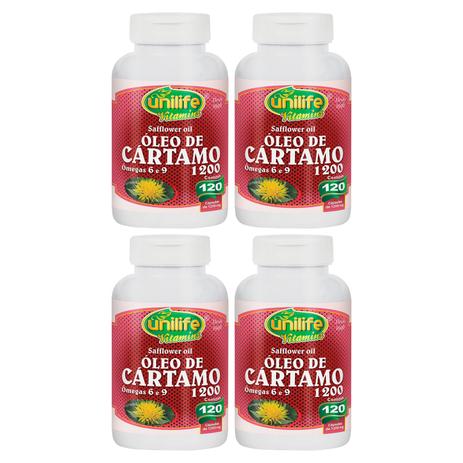 Óleo De Cártamo 120 Cápsulas 1200mg Com Ômegas 6 e 9 Unilife - Kit Com 4 Unidades - Unilife vitamins Menor preço em Óleo De Cártamo 120 Cápsulas 1200mg Com Ômegas 6 e 9 Unilife - Kit Com 4 Unidades - Unilife vitamins