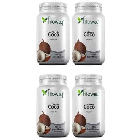 Menor preço em Óleo de Coco - 4x 120 cápsulas - Fitoway