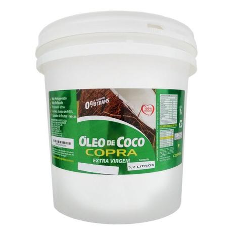 Oleo De Coco Balde 3,2 Litros Extra Virgem Copra Menor preço em Oleo De Coco Balde 3,2 Litros Extra Virgem Copra