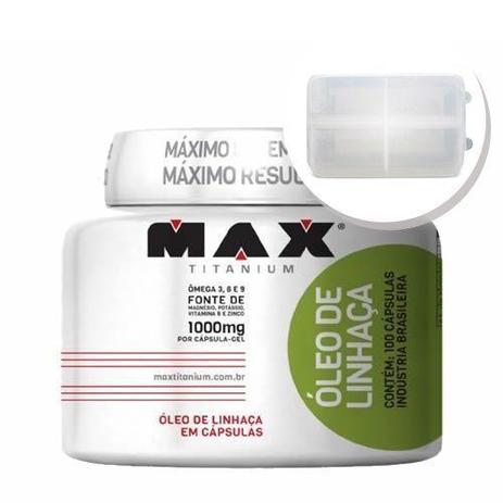 Óleo de Linhaça - 100 cápsulas + Porta Cápsulas transparente - Max Titanium é boa?