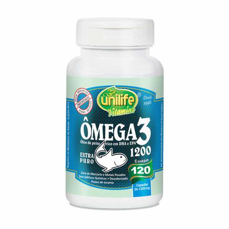 Óleo de Peixe Ômega 3 - Unilife - 120 Cápsulas de 1200mg Menor preço em Óleo de Peixe Ômega 3 - Unilife - 120 Cápsulas de 1200mg