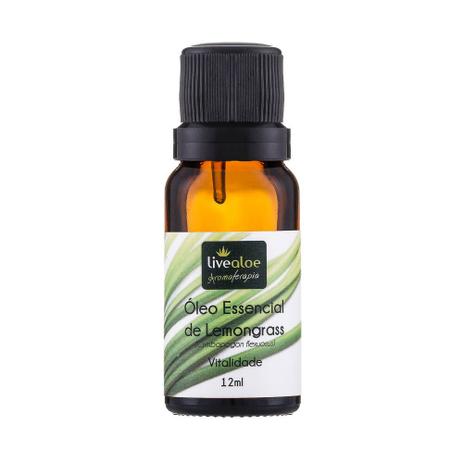 Óleo Essencial Natural de Lemongrass 12ml Livealoe Menor preço em Óleo Essencial Natural de Lemongrass 12ml Livealoe