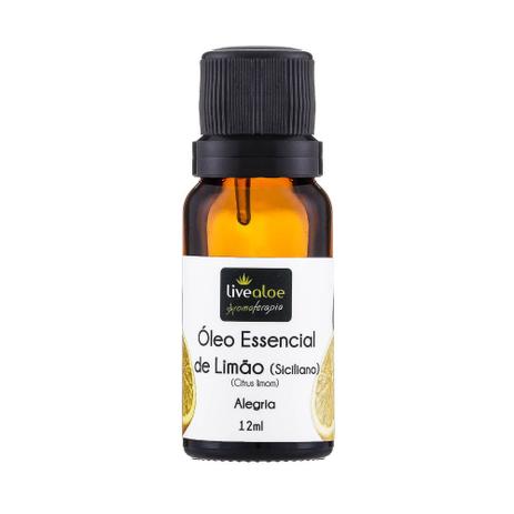 Óleo Essencial Natural de Limão Siciliano 12ml Livealoe Menor preço em Óleo Essencial Natural de Limão Siciliano 12ml Livealoe