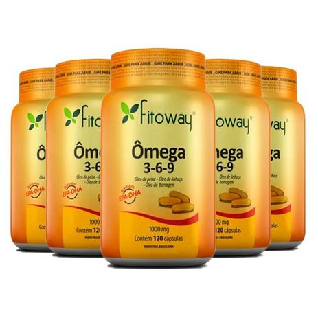 Ômega 3-6-9 - 5x 120 cápsulas - Fitoway - Unilife Menor preço em Ômega 3-6-9 - 5x 120 cápsulas - Fitoway - Unilife