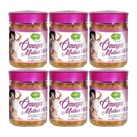 Ômega 3, 6, 9 Mulher 1000mg 60 Cápsulas Unilife - Kit com 6 Unidades - Unilife vitamins Menor preço em Ômega 3, 6, 9 Mulher 1000mg 60 Cápsulas Unilife - Kit com 6 Unidades - Unilife vitamins