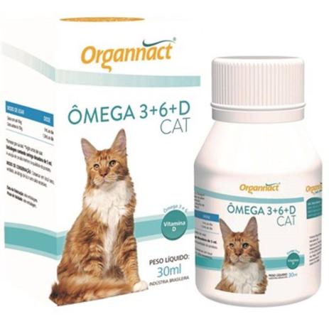 Ômega 3 + 6+ D Cat 30ml - Óleo de Peixe - Suplemento Mineral Vitamínico Gatos - Organnact Menor preço em Ômega 3 + 6+ D Cat 30ml - Óleo de Peixe - Suplemento Mineral Vitamínico Gatos - Organnact