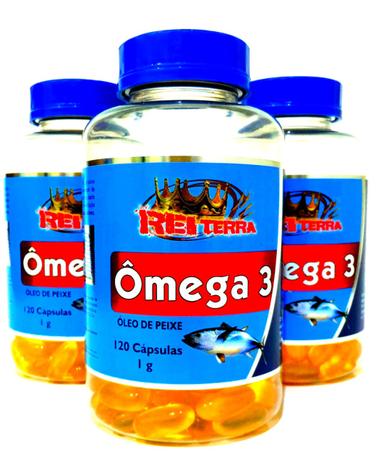 Omega 3 - Combo 3 potes 360 Cápsulas de 1000mg - Rei terra Menor preço em Omega 3 - Combo 3 potes 360 Cápsulas de 1000mg - Rei terra