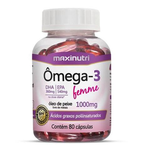Ômega 3 Femme - Maxinutri - 80 cápsulas de 1000mg Menor preço em Ômega 3 Femme - Maxinutri - 80 cápsulas de 1000mg