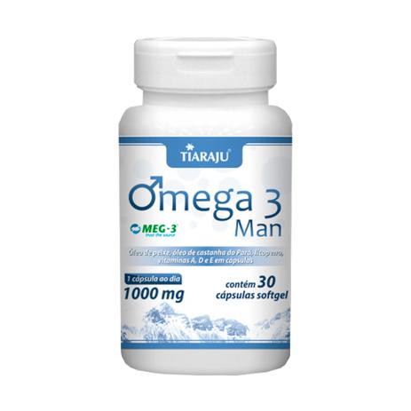 Ômega 3 Man - Tiaraju - 30 Cápsulas de 1000mg Menor preço em Ômega 3 Man - Tiaraju - 30 Cápsulas de 1000mg