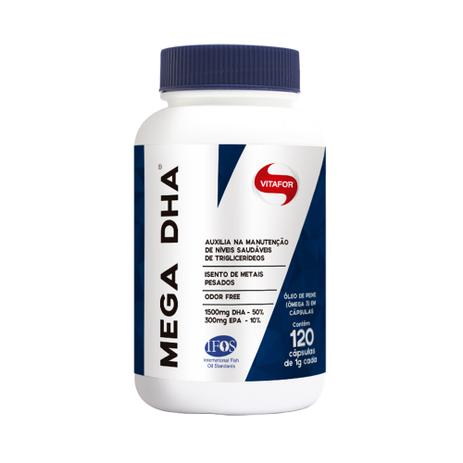 Ômega 3 Mega Dha - Vitafor - 120 Cápsulas de 1000mg Menor preço em Ômega 3 Mega Dha - Vitafor - 120 Cápsulas de 1000mg