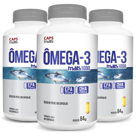 Ômega 3 Óleo de Peixe Kit com 3 Frascos - Cha mais Menor preço em Ômega 3 Óleo de Peixe Kit com 3 Frascos - Cha mais