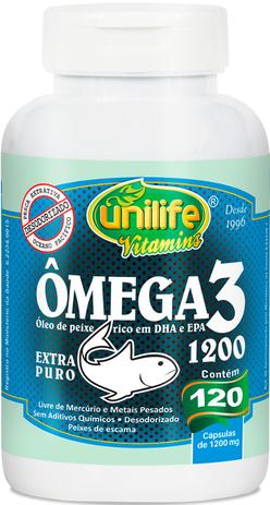 Ômega 3 Óleo de Peixe Unilife 120 capsulas 1200mg Menor preço em Ômega 3 Óleo de Peixe Unilife 120 capsulas 1200mg
