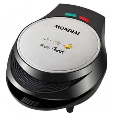 Omeleteira Elétrica Pratic OM-01 1000W Preto/Prata 110V (Emb. contém 1un.) - Mondial Menor preço em Omeleteira Elétrica Pratic OM-01 1000W Preto/Prata 110V (Emb. contém 1un.) - Mondial
