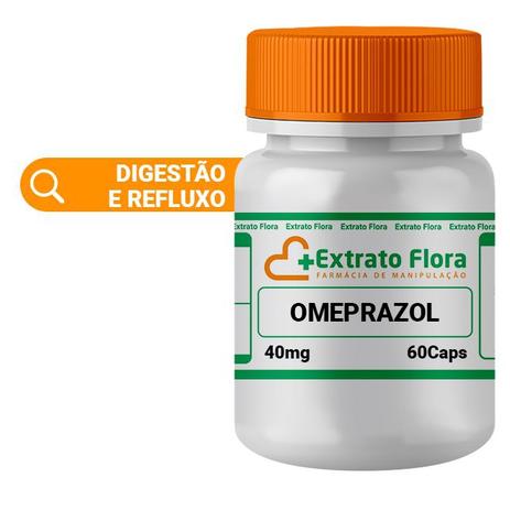 Omeprazol 40mg 60 Cápsulas - Extrato flora Menor preço em Omeprazol 40mg 60 Cápsulas - Extrato flora