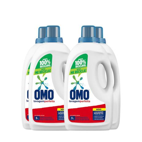 Omo Detergente Líquido Lavag Perfeita 3L - 4 Un Menor preço em Omo Detergente Líquido Lavag Perfeita 3L - 4 Un