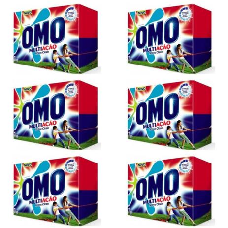 Omo Multiação Detergente Em Pó 1kg (Kit C/06) Menor preço em Omo Multiação Detergente Em Pó 1kg (Kit C/06)