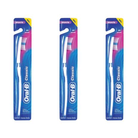 Oral B Classic 40 Escova Dental (Kit C/03) Menor preço em Oral B Classic 40 Escova Dental (Kit C/03)