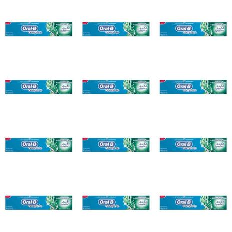 Oral B Complete Creme Dental Ação Duradoura 90g (Kit C/12) Menor preço em Oral B Complete Creme Dental Ação Duradoura 90g (Kit C/12)